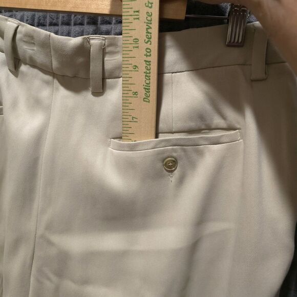TommyBahama Silk Khaki Dress Pants 34x31 Beach Wedding Boho Preppy Old Money - Picture 10 of 16